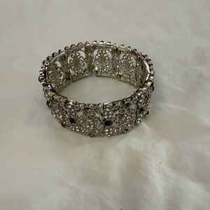 Premier Designs Silver and Black Filigree Bracelet